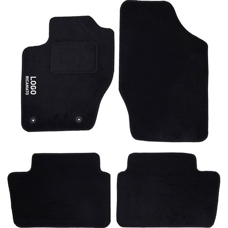 Lupex Shop Tappetini auto compatibili per 307, con 2 clip di fissaggio, in moquette nera, anteriori e posteriori (1/4)