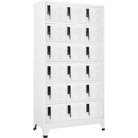 Vidaxl – Armoire d'atelier en acier 90x40x180 cm – 2 portes verrouillables – Compartiments ventilés – Rangement sécurisé pour vêtements et effets personnels