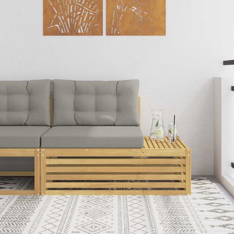 vidaXL Canapé d'extérieur en bout avec coussin Blanc 115 x 83 x 73 cm