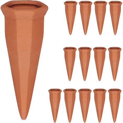 Arrosage en Terre Cuite, lot Pratique de 14, pour Bouteilles Pet 1,5 l, pour intérieur et extérieur, Marron (1/5)