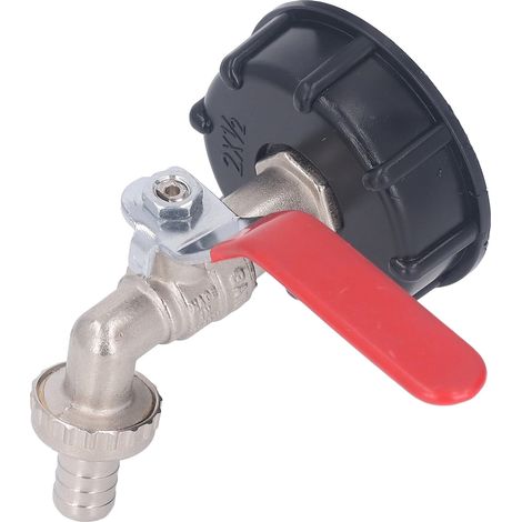 IBC-Container-Adapter, 1/2"-Messingventil mit Auslaufschutz, Grobgewinde, für Wassertanks mit 275–330 Gallonen Fassungsvermögen, Gartenschlauchanschluss (1/5)