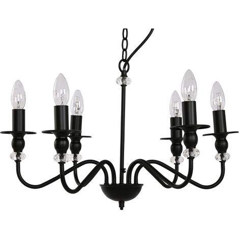 Lampara Techo Metal 54X54X46 6 Brazos Negro (1/5)