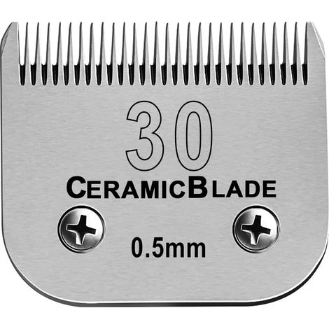 Lames amovibles en céramique pour tondeuse pour chien, compatibles avec les tondeuses Moser 45-50/Heiniger/Andis, Oster A5, Wahl KM Series, taille 30 1/50" (0,5 mm) Longueur de coupe