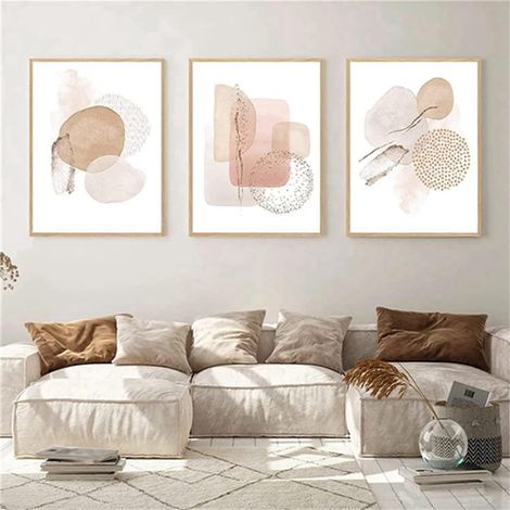 Lot de 3 posters - Style bohème - Plante esthétique - Art abstrait moderne - Tableau mural - Sans cadre - Poster 02, 20 x 30 cm - 3 pièces (1/4)