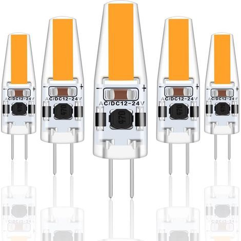 G4 LED 3W 12V AC/DC Ampoules, G4 3W LED Équivalent 30W Ampoule Halogène, 300LM, Blanc Chaud 2700K, Non Dimmable, Lot de 5 (1/5)