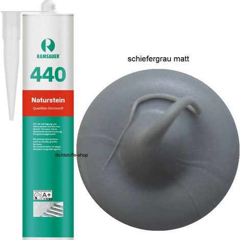 Ramsauer 440 Naturstein Silikon Fugen Dichtstoff 310ml Kartusche schiefergrau matt