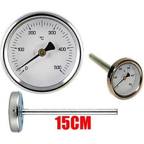 TERMOMETRO FORNO LEGNA BARBECUE 0 - 500 GR sonda rigida 15 cm TEMPERATURA