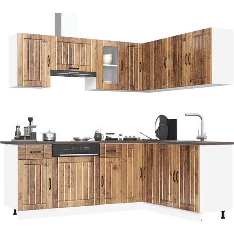 11-tlg. Küchenschrank-Set Kalmar Altholz-Optik Holzwerkstoff