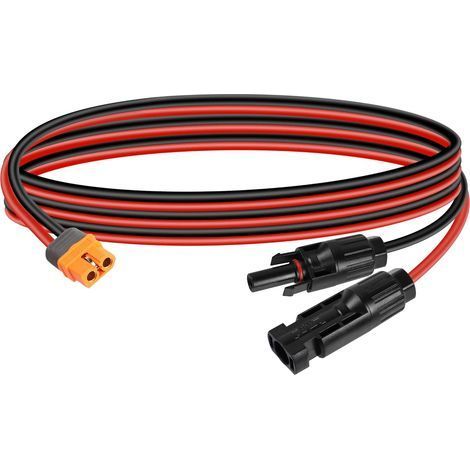 1 Câble Solaire XT60i, 12 AWG, 1,5 m, Connecteur Étanche IP68, Pour Station Portable