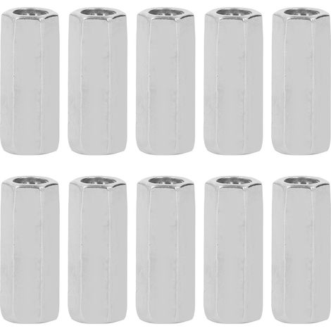 10 Pièces Écrous d'Accouplement Hexagonaux Acier Inoxydable 304 M8, Raccord pour Tiges Filetées, Accessoire de Fixation (1/5)