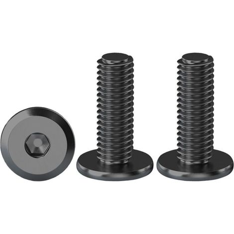 Vis à Tête Plate à Six Pans Creux Noir Lot De 20 Vis à Tête Cylindrique Hexagonale à Bride M6 X 16 mm Boulons à Tête Plate Hexagonale en Acier Inoxydable A2 V2A Vis à Métaux, Filetage Complet (1/4)