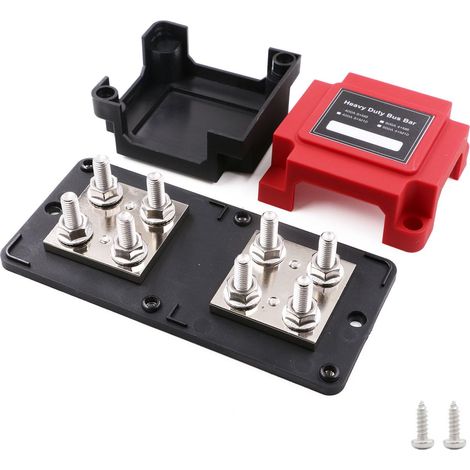 Barre Omnibus Cuivre 400A - 8 Bornes M8 - Distribution 12V-48V - Nylon Renforcé - Auto Bateau Solaire (1/5)