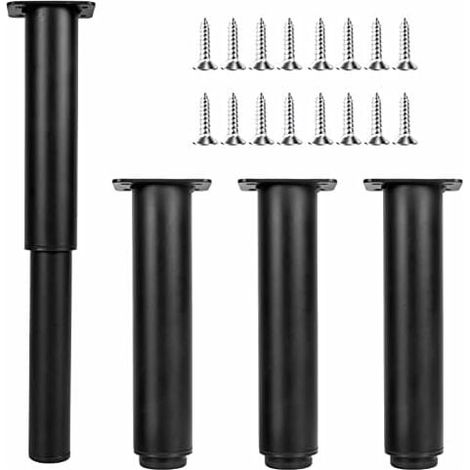 Pièces Pieds de Meubles Réglables 18-30cm Pieds de Canapé en Métal avec 16 Vis Pieds de Meubles Metal Noir Pieds de Lit Metal pour Table Chaise Armoires Canapé Jambe (1/5)