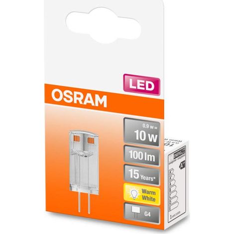 LED PIN 12 V Ampoule LED Culot G4, 0,90W = 10W équivalent incandescent Blanc chaud 2700K (1/5)