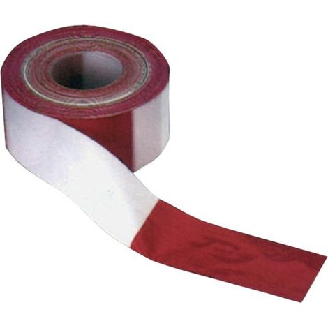 Absperrband L.500m B.80mm rot/weiß geblockt 500m/Karton KELMAPLAST (1/4)