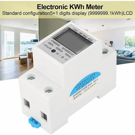 Contatore digitale di energia elettrica monofase a 2 fili, 2P, 220 V, 5 (80) A, 220 V, 5 (80) A (1/4)