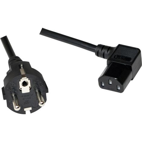 LogiLink Kaltgeräte Anschlusskabel [1x Schutzkontakt-Stecker - 1x Kaltgeräte-Buchse C13] 2.00 m Schw (1/2)