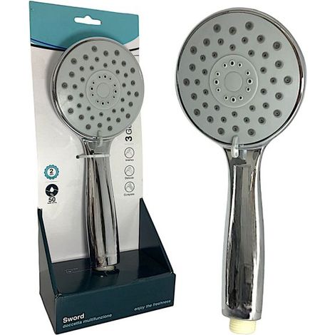 Doccino Doccetta Rotondo Ø100mm con 3 Getti in ABS Anticalcare Attacco 1/2" (1/5)