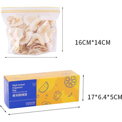 Sacs de conservation transparents pour aliments, fermeture hermétique, fond élargi, plusieurs tailles, réutilisables, pour la maison et les voyages, lot de 15 (L). (1/3)