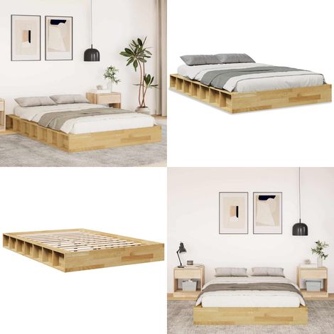 Struttura Letto Senza Materasso 120x190 cm in Legno di Rovere - Struttura letto in rovere - Letto con base a doghe