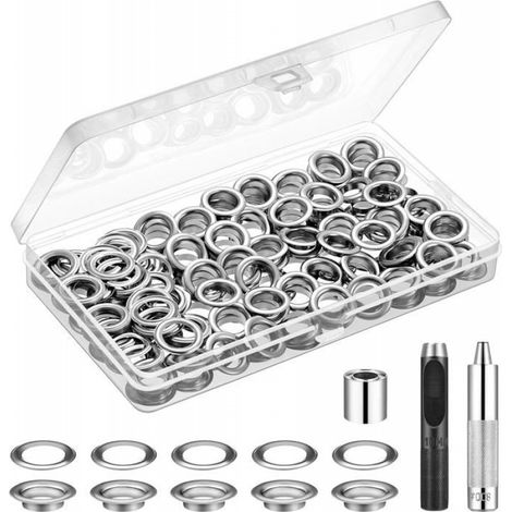 Oeillets - Cuivre Pur - Diamètre Intérieur 12 mm - Diamètre Extérieur 20 mm - Pour Bâches Tentes Rideaux Vêtements - Kit Complet 120 Pièces (1/4)