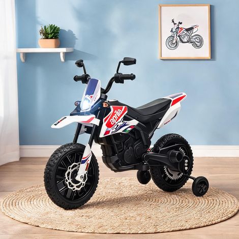 Moto électrique enfant 12V blanche avec musique et lumineuse (1/5)