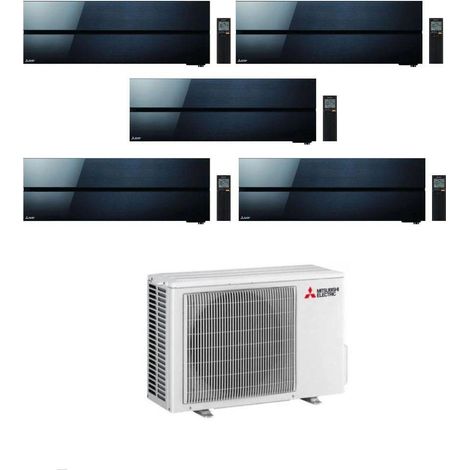 Mitsubishi Climatizzatore Penta Split Kirigamine MSZ-LN Nero 9+9+9+12+18 con MXZ-5F102VF Inverter R-32 Wi-Fi Classe A++