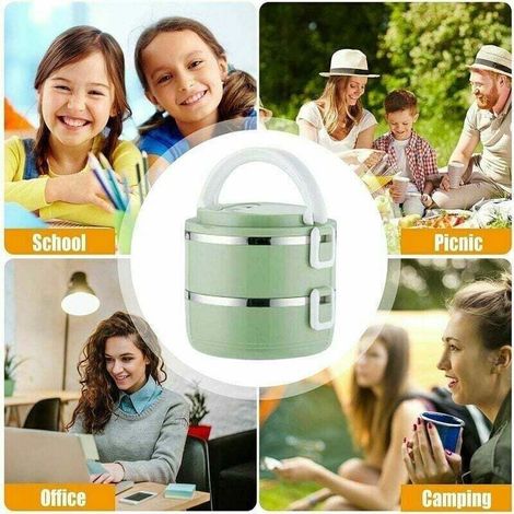 Speisebehälter aus Edelstahl 304, 1400 ml – Warmhaltebox mit ergonomischem Griff – Doppelwandig, ideal für Büro und Camping (1/3)