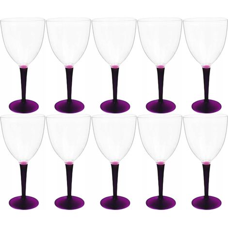 Bicchieri di plastica per vino, dessert, champagne, compleanni, balli, 140 ml, 10 pezzi.