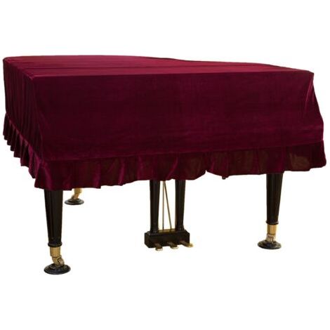 Housse de protection anti-poussière pour piano à queue rouge (170-180CM) (1/3)