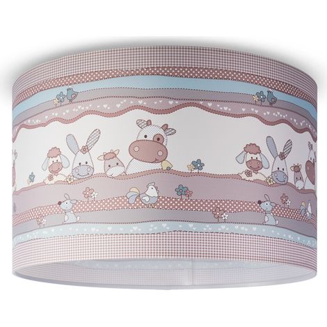 Paco Home Lámpara Techo De Suspensión Cuarto Infantil Bomberos Policía Carretera E27 Diseño 3 (Ø45,5 cm), Luz de techo - Blanco