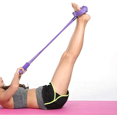 Corde de tension multifonction 6 tubes, Bande de résistance élastique pour yoga et entraînement abdominaux bras jambes
