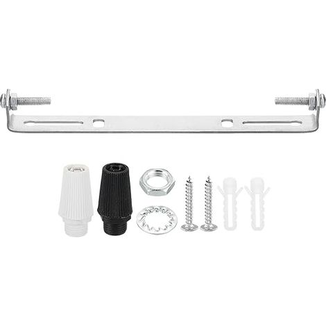 190mm Plaque de Plafonnier, Support de Montage pour Luminaire Acier Vis Rondelle Écrou Capuchons (1/5)