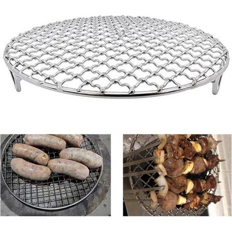 Round barbecue grill with mat - Perfect for outdoor grilling (27 cm diameter) Label