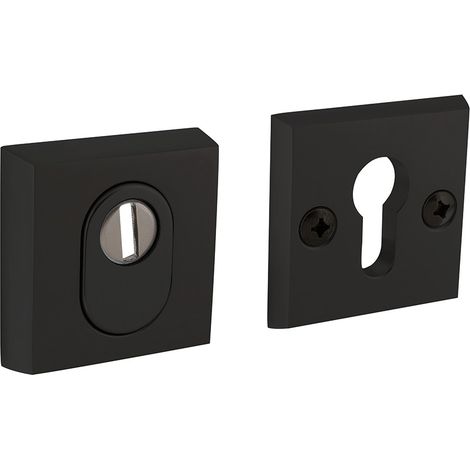 Rosette de sécurité carrée en aluminium noir- Par lot (1/2)