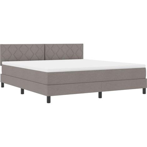 Lit boxspring avec matelas Taupe 180 x 200 cm tissu (1/5)