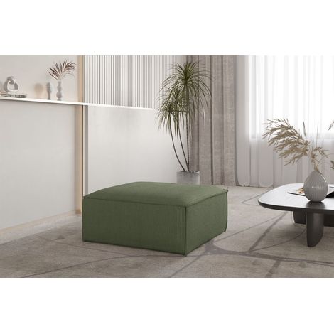 Polsterhocker Designerhocker CELES PREMIUM 85x85 cm in Stoff Scala Forest (1/3)