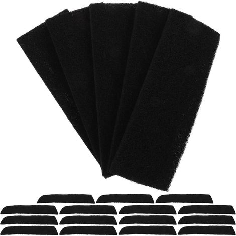 20 Pièces Filtre avec Fixation Auto-adhésive pour Ventilateur de Plafond en Fibre de Charbon Actif Noir, Réutilisable pour Prévention la Poussière à Domicile (1/5)