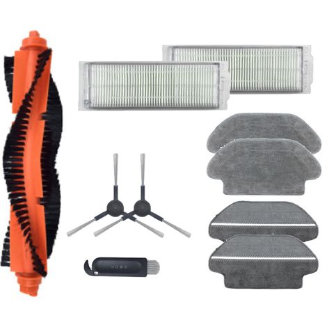 Brosse Filtre Accessoires pour Xiaomi Robot Aspirateur Vadrouille Pro STYTJ02YM, pour Viomi V2 P V-RVCLM21B Robot Aspirateur Pièces de Rechange, 1 Brosse Principale, 2 Brosses Latérales, 2 Filtres, 4 (1/5)