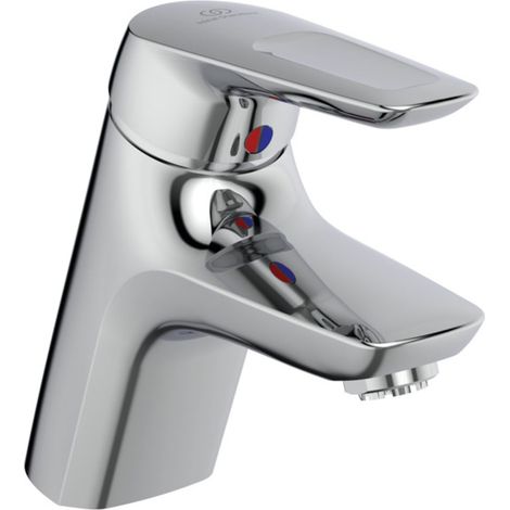 Ideal Standard Grifo para lavabo Ceramix Blue, DN, con vaciador, proyección 135mm, Cromo, A5650AA