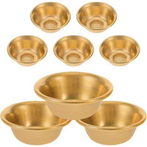 Lot de 8 Bols à Offrandes Miniatures en Laiton pour Rituels Bouddhistes, Design Élégant en Cuivre, pour Cérémonies en Plein Air (1/5)