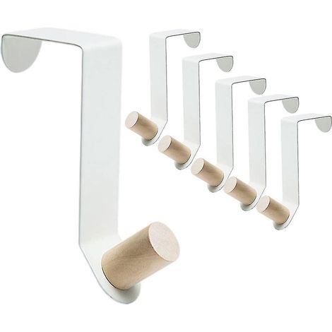 Lot de 6 crochets de porte, porte-serviettes pour cintres, crochets métalliques robustes pour suspendre manteaux et sacs. (1/5)