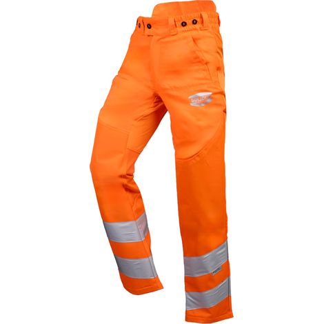 Pantalon débroussaillage HV orange haute visibilité et protection renforcée (1/2)