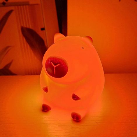 Nachtlicht aus Silikon, wiederaufladbar, mit Touch-Sensor, 7 x 5,5 cm, niedliches Tiermotiv