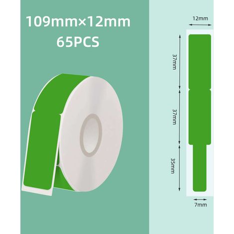 Etichette per cavi impermeabili 4,3 x 0,5 pollici Etichette adesive adesive Supporto per stampa termica per cartellini dei prezzi Forniture per ufficio Negozi di abbigliamento Cavi Fili Verde, Modello (1/4)