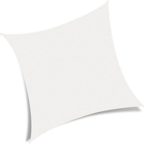 Aiperq 2 x 2 m quadratisches Sonnensegel, atmungsaktives HDPE-Sonnenschutzgewebe, 2 m Schattierungsnetz für Hof, Garten, Terrasse, Camping, Weiß 2 x 2 m (1/5)
