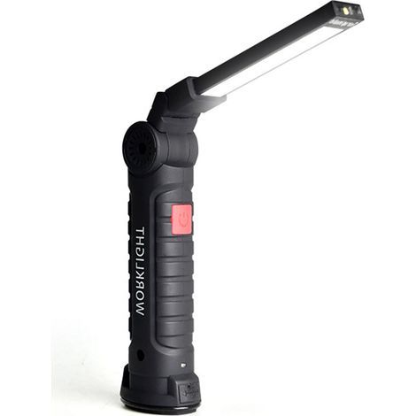 Grande lampe de poche LED magnétique USB, voyant d'avertissement puissant et multifonctionnel, fonctionnant pour la réparation automobile (1/5)