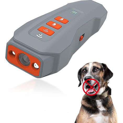 Anti-Bell-Gerät für Hunde, 3-in-1 wiederaufladbares Ultraschall-Trainingsgerät, sicher und einfach zu verwenden, um schlechtes Hundeverhalten zu verhindern, grau (1/4)