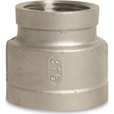 Edelstahl Reduziermuffe, Gewindefitting, 1 1/4" IG x 1" IG, V4A