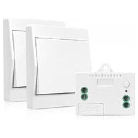 Tigrezy Kabelloser Schalter, batterielos, Gerät mit automatischer Abschaltung, Empfänger-Controller, 200 m Fernfernbedienung, 433 MHz, 2er-Pack